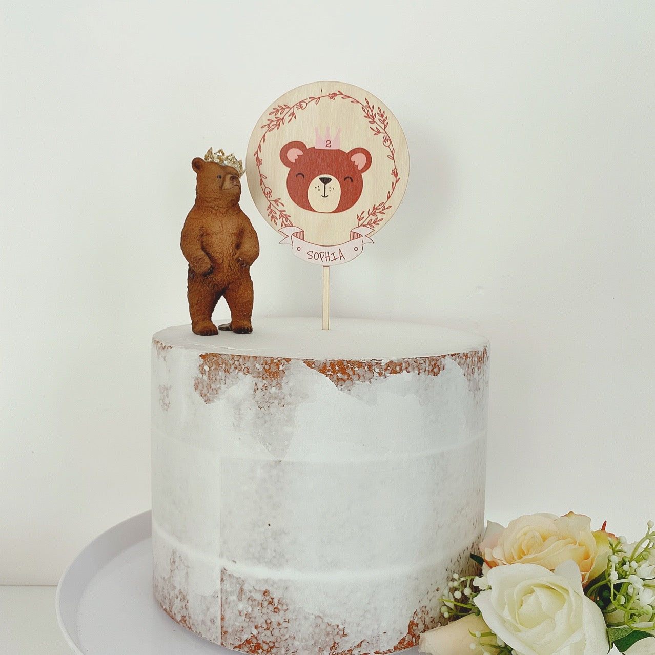 Jerry Bear with Djembe Drum Wedding Cake Topper