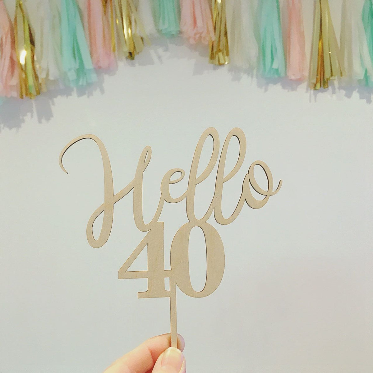 Personalised Hello 40 Cake Topper (Any Age Available) – Vellamaes
